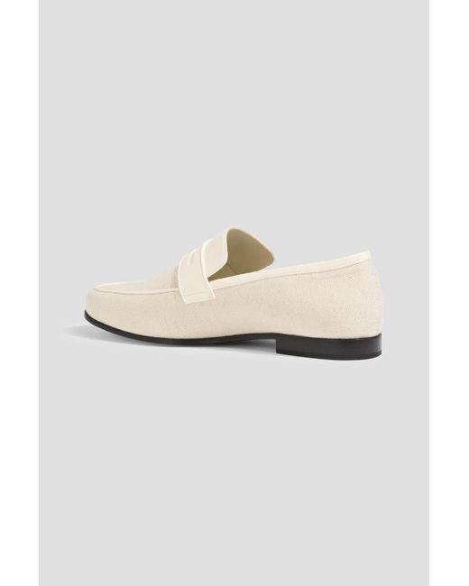 Totême  White Canvas And Leather Loafers