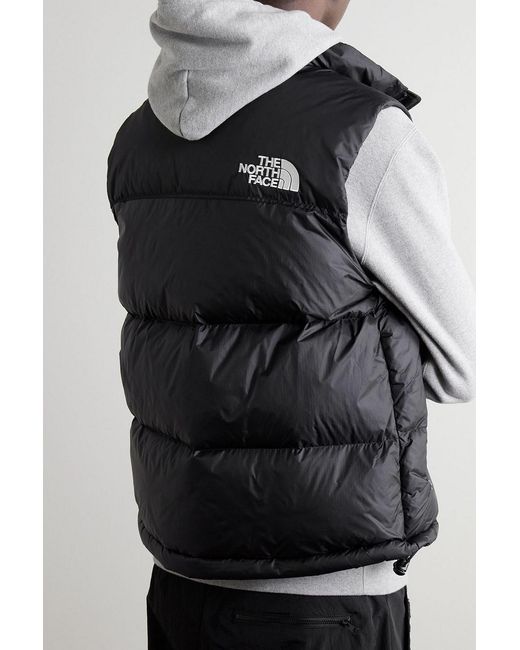 The North Face Black 1996 Retro Nuptse Quilted Ripstop And Shell Down Vest for men