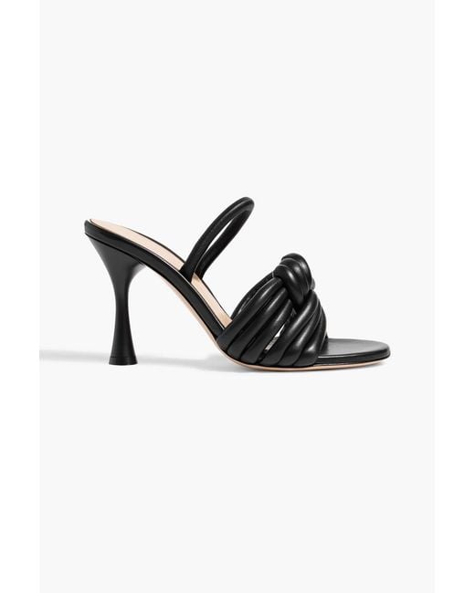 Gianvito Rossi Black Ottavia Twisted Leather Mules