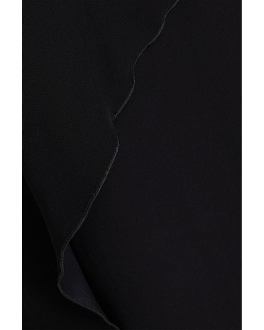 Emporio Armani Black Ruffled Crepe-satin Dress