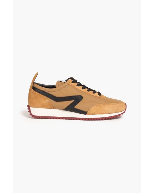 Rag & Bone Yellow Leather, Shell And Suede Sneakers