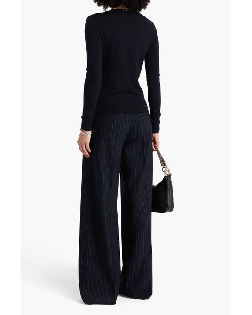 Theory Blue Wool-Blend Cardigan