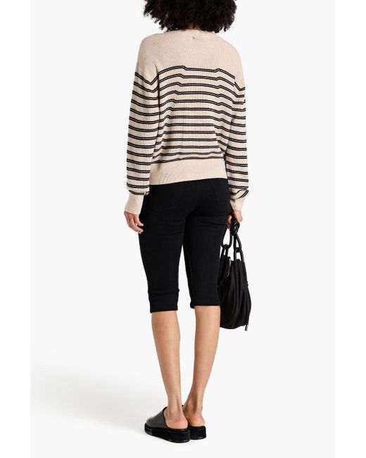 Rag & Bone White Bree Striped Wool Sweater