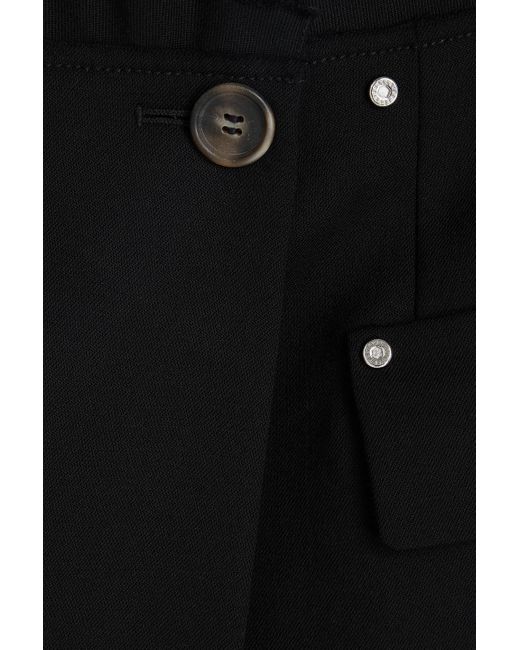 Dion Lee Black Frayed Wool-blend Twill Mini Skirt