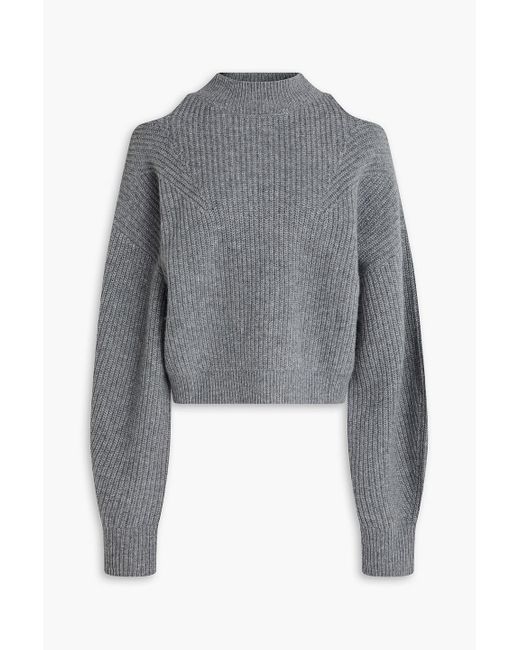 IRO Gray Cutout Wool And Cashmere-Blend Turtleneck Sweater