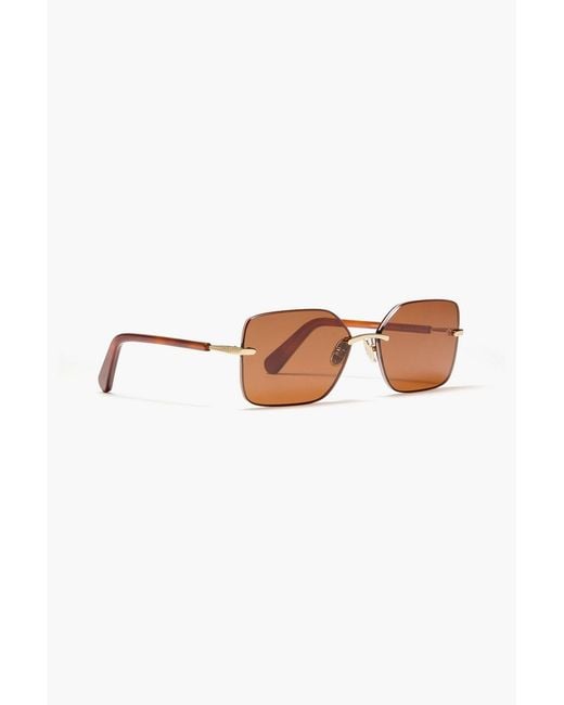 Zimmermann Brown Square-Frame Metal Sunglasses