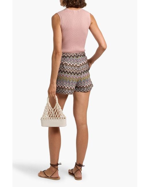 Missoni Pink Crochet-Knit Shorts