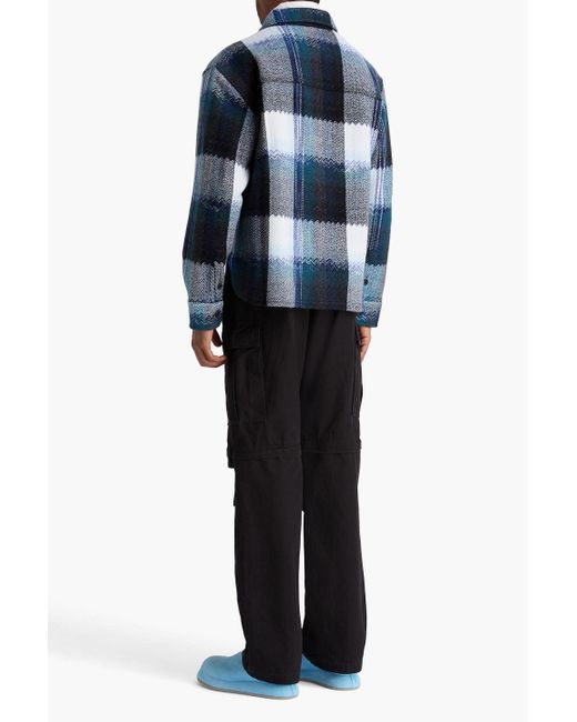 Missoni Blue Checked Wool Overshirt for men