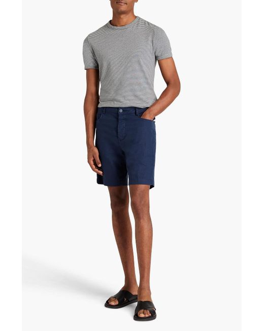 Onia Blue Linen-blend Canvas Shorts for men
