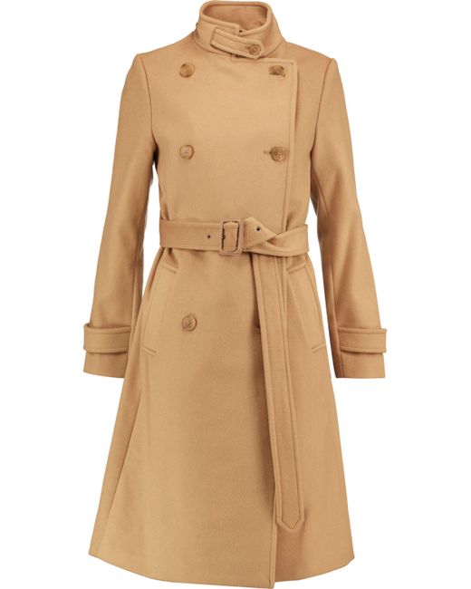 Vince Natural Double-breasted Wool And Cashmere-blend Coat