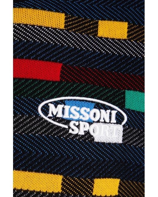 Missoni Blue Jacquard-knit Cotton Sweater for men