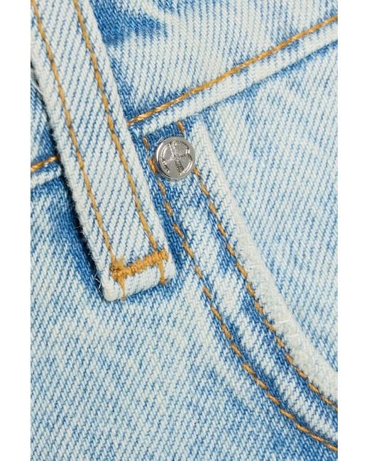 Anine Bing Blue Dalton Distressed Denim Shorts