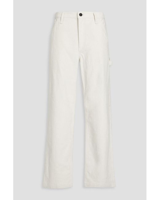 Rag & Bone White Cotton And Linen-blend Bouclé-tweed Wide-leg Pants