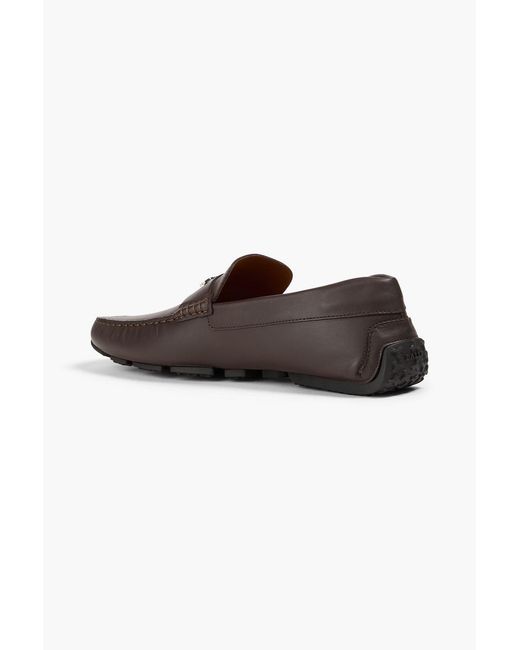 Bally Brown Palsy Embellished Leather Driving Shoes for men