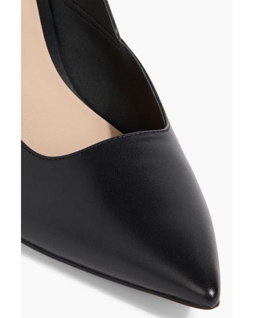 Stuart Weitzman Black Zuri 75 Leather Slingback Pumps