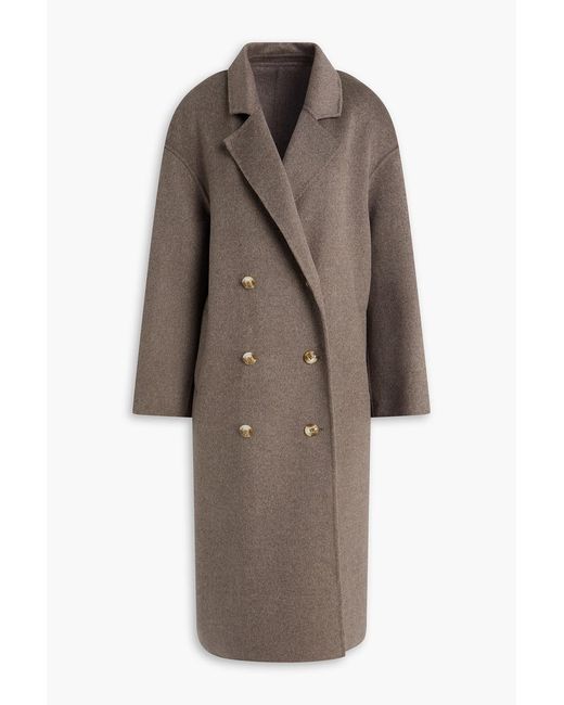 Loulou de Saison Brown Borneo Double-Breasted Wool And Cashmere-Blend Coat