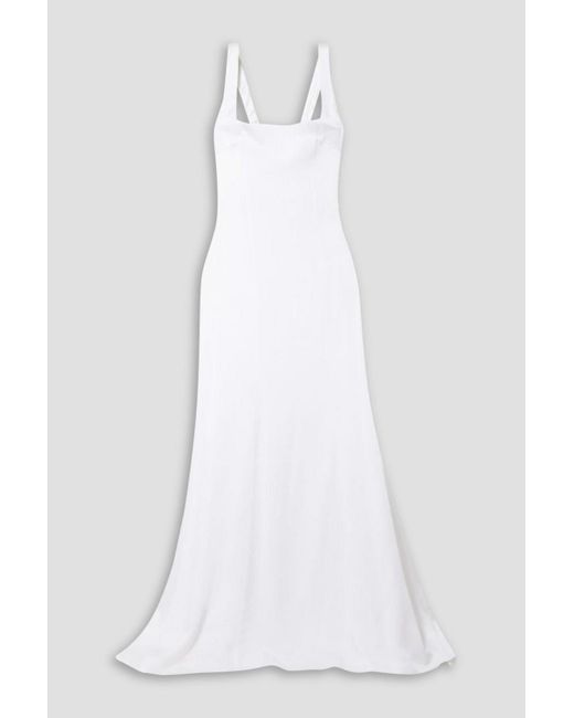 Galvan White Hampshire Satin-crepe Gown