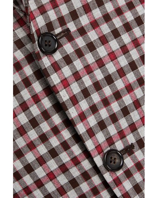 Canali Brown Gingham Wool Blazer for men