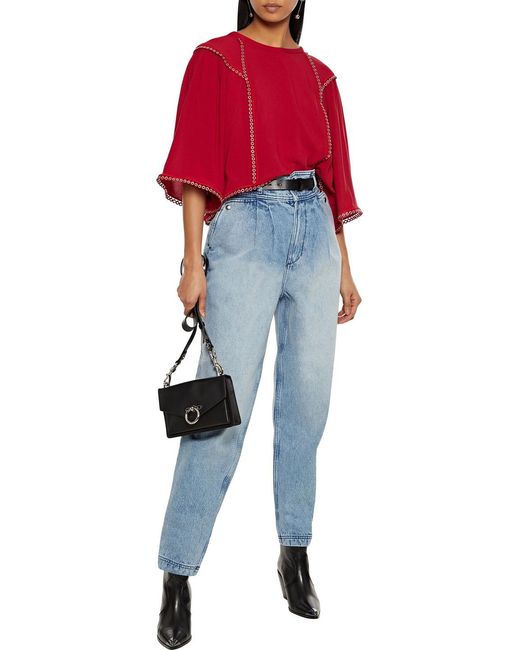 IRO Blue Faded High-rise Tapered Jeans