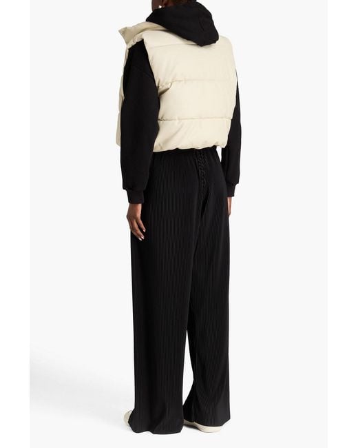 Herno Black Satin Wide-leg Pants