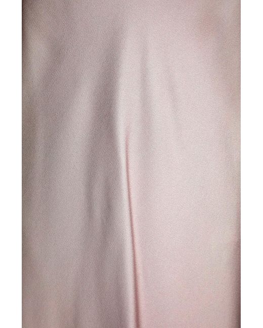 Victoria Beckham Gray Satin-Crepe Maxi Slip Dress