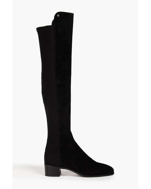 Stuart Weitzman Black City Microstretch And Suede Over-the-knee Boots