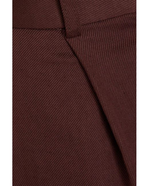 Loulou de Saison Purple Idai Cotton And Linen-blend Twill Wide-leg Pants