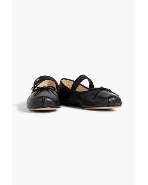 Anine Bing Black Jolie Leather Ballet Flats