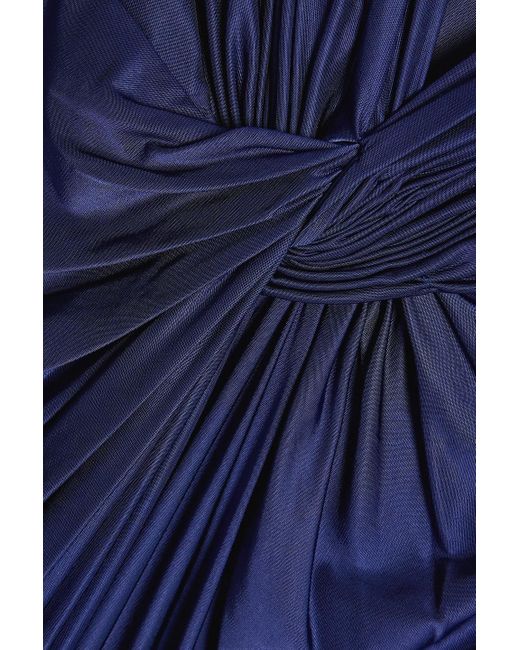 Costarellos Blue Robe aus glänzendem jersey mit twist-detail