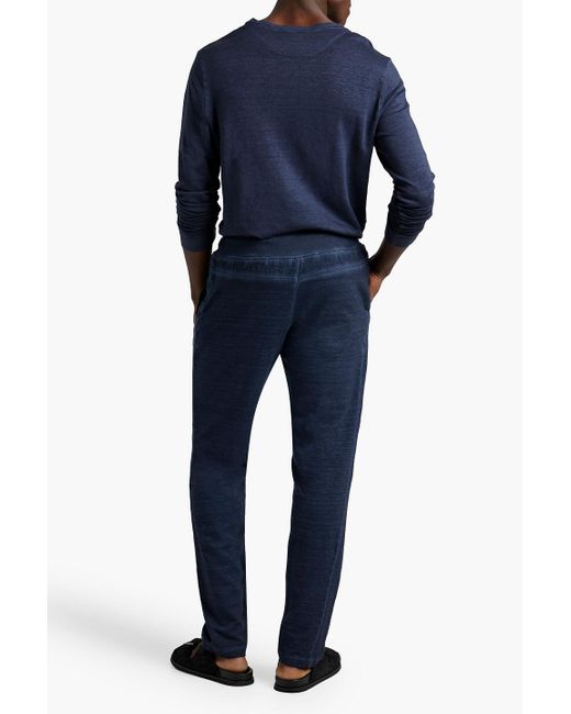 120% Lino Blue Linen And Cotton-blend Jersey T-shirt for men
