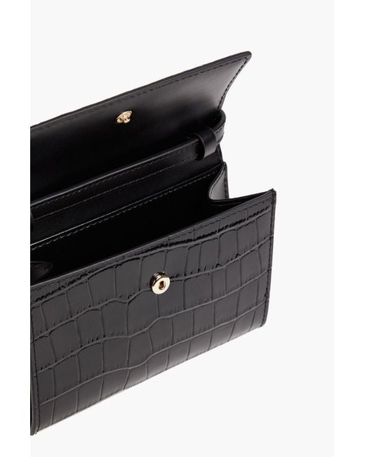 Maje White Glossed Croc-effect Leather Shoulder Bag