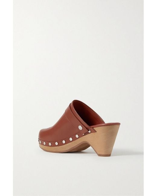Isabel Marant Brown Titya Studded Leather Clogs