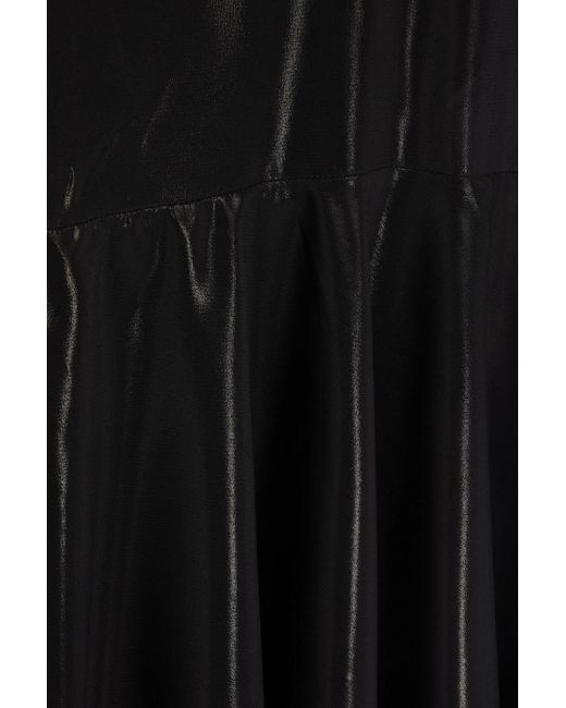 High Black Metallic Georgette Peplum Top