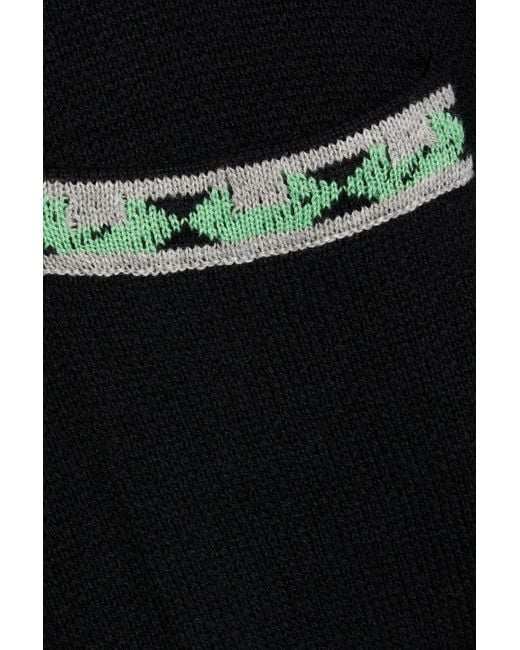 The Elder Statesman Black Jacquard-Knit Cotton-Blend T-Shirt for men