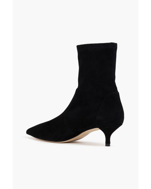 Stuart Weitzman Black Mara 50 Suede Ankle Boots