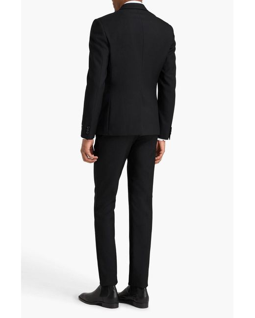 Versace Black Double-Breasted Wool-Twill Blazer for men