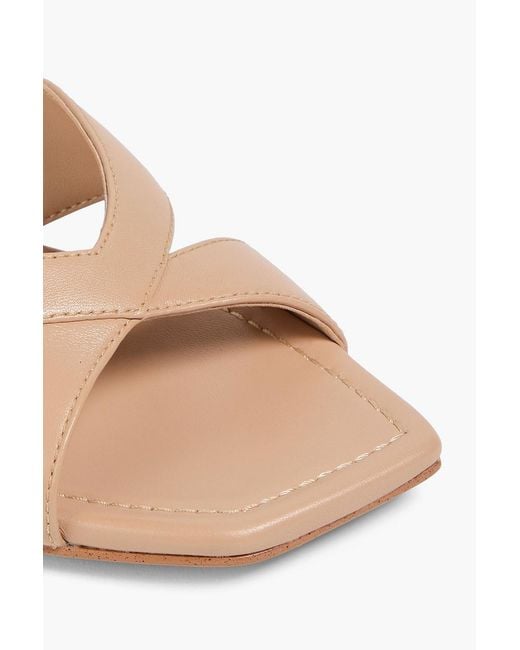 Stuart Weitzman Natural Miami 50 Leather Mules