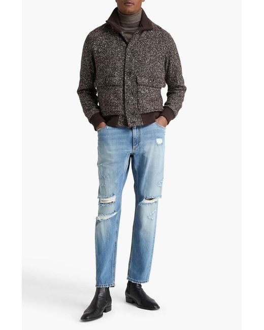 Herno Brown Bouclé-tweed Jacket for men