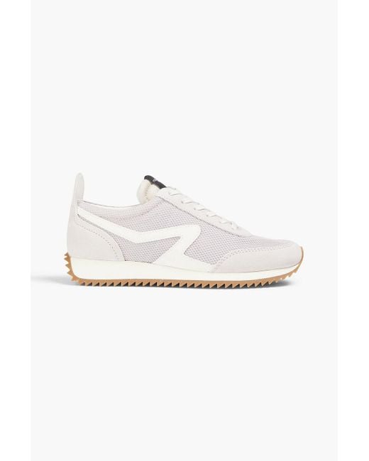 Rag & Bone White Retro Suede, Mesh And Leather Sneakers