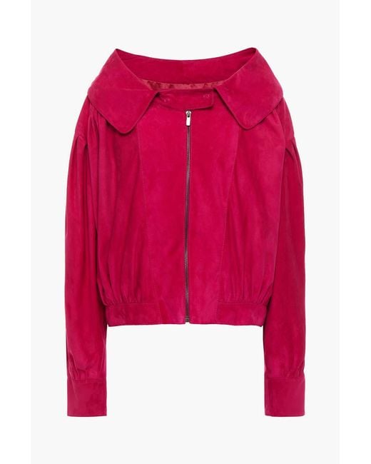 Miu Miu Gathered Suede Jacket
