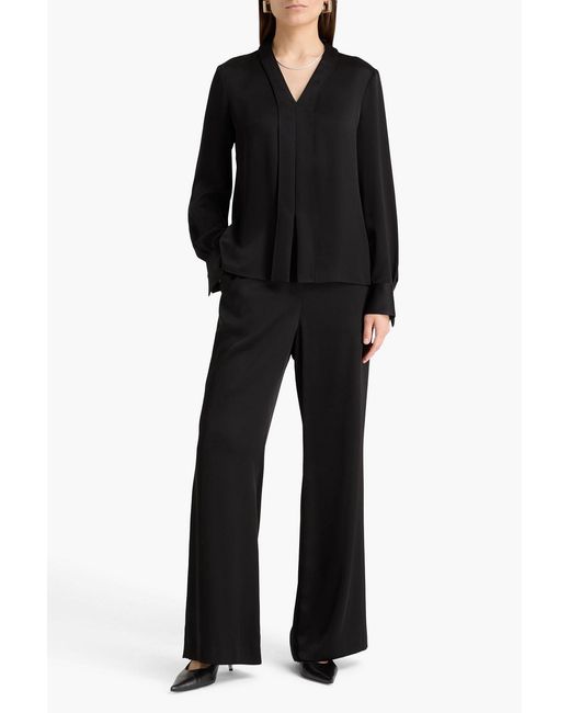 Theory Black Satin Blouse