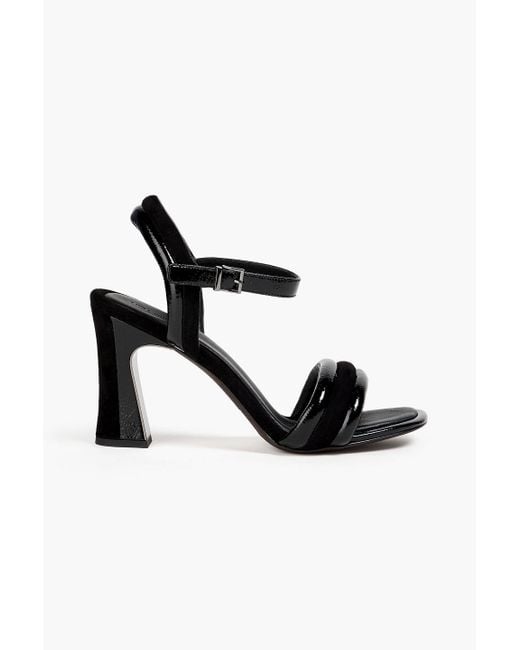 Tory Burch Black Patent-Leather And Suede Sandals