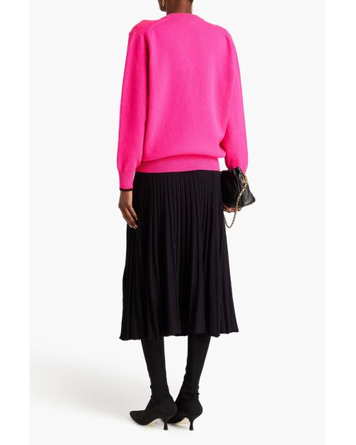 Victoria Beckham Pink Cashmere-blend Sweater
