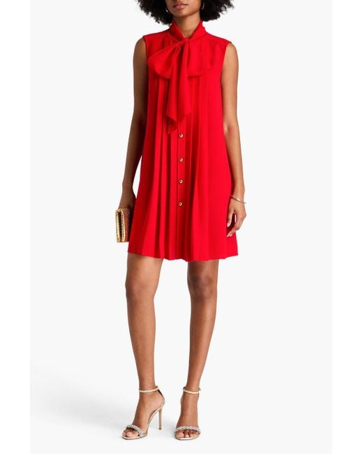 Carolina Herrera Red Minikleid aus crêpe mit biesen