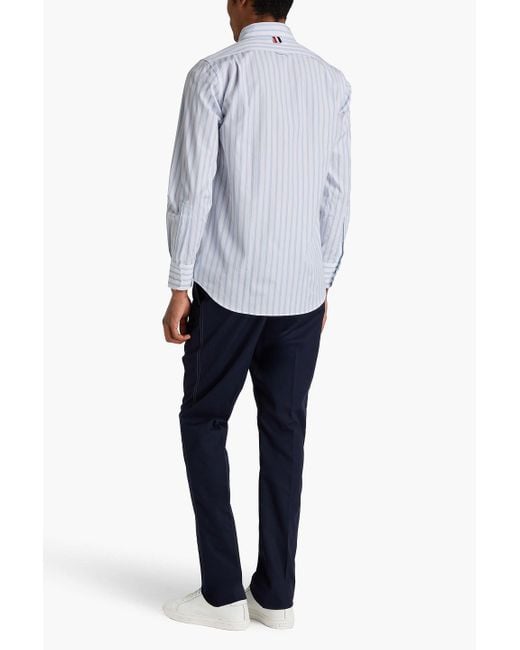 Thom Browne Hemd aus baumwollpopeline mit streifen in White für Herren