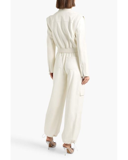 Jonathan Simkhai White Doreen Cropped Bomber Jacket
