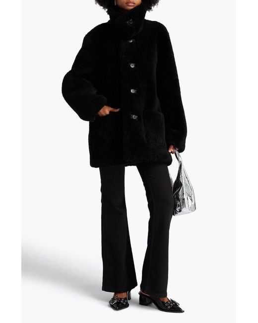Maje Black Reversible Shearling Jacket