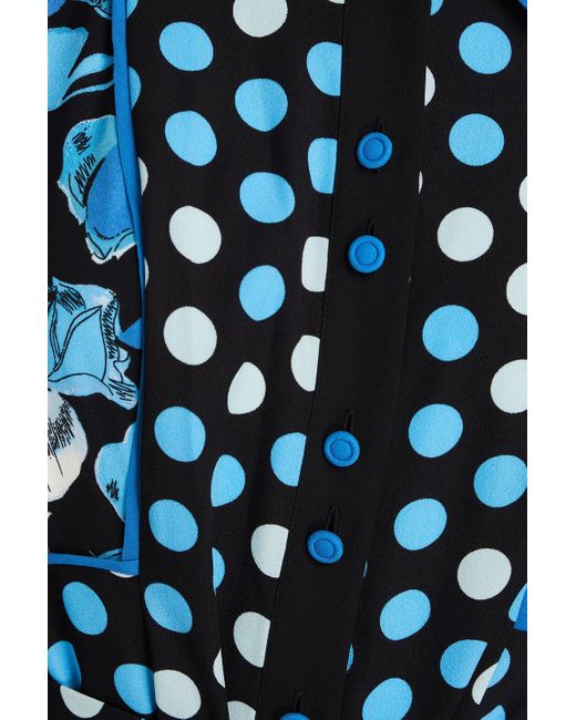 Diane von Furstenberg Blue Joshua Printed Crepe Maxi Dress