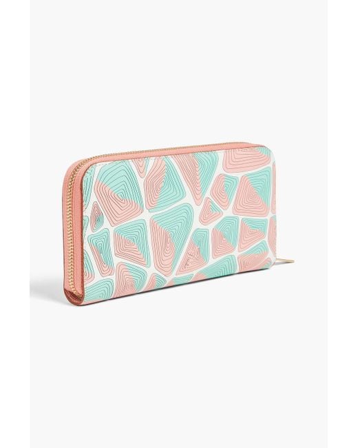 Emilio Pucci Blue Printed Leather Wallet