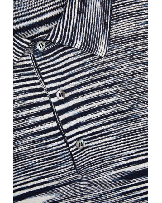 Missoni Gray Space-dyed Cotton-jersey Polo Shirt for men